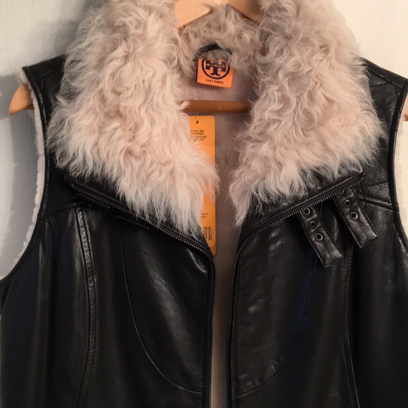 Tory Burch Jackets & Blazers - “TORY BURCH” Black LEATHER VEST